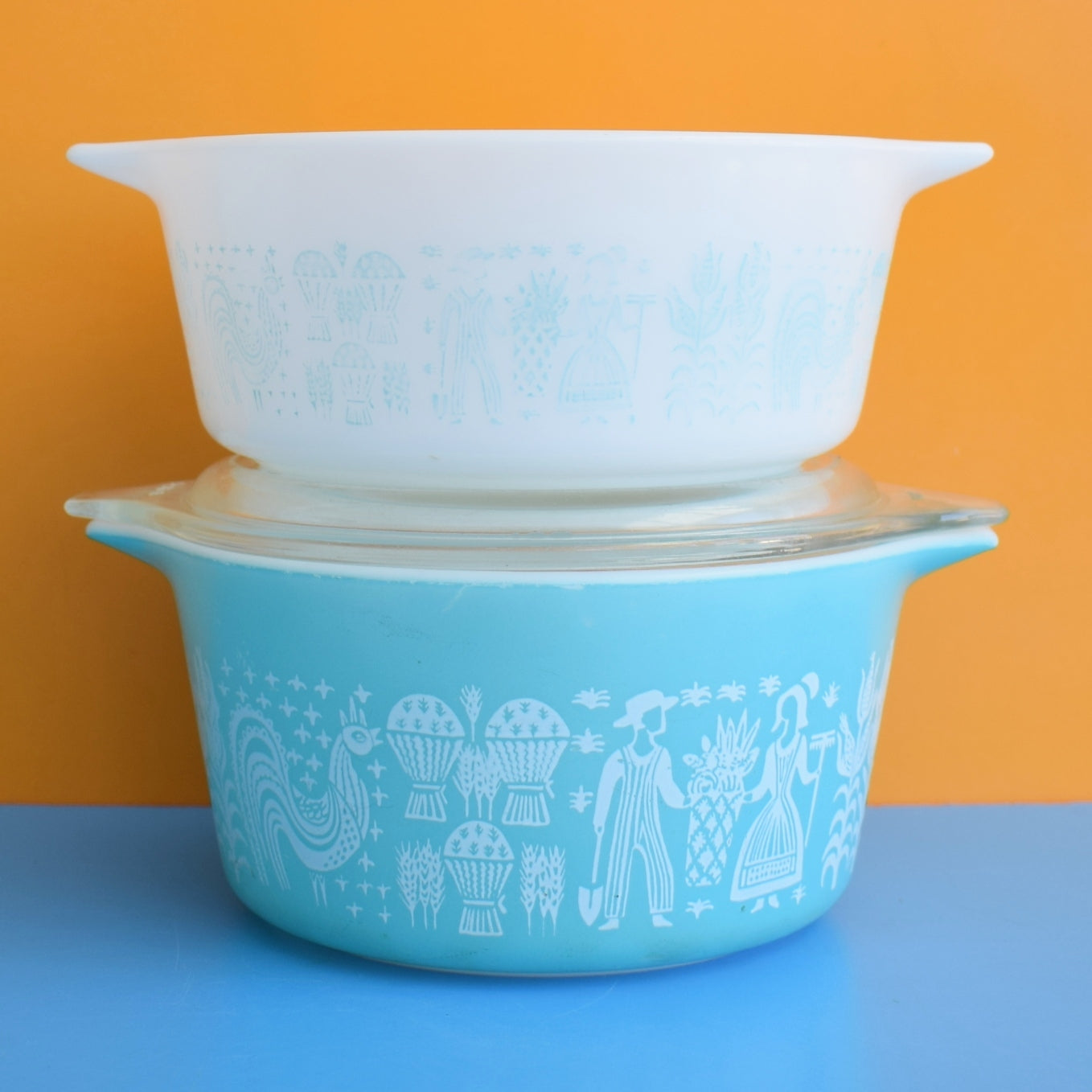 Vintage 1950s Pyrex Glass Bowls - Butterprint