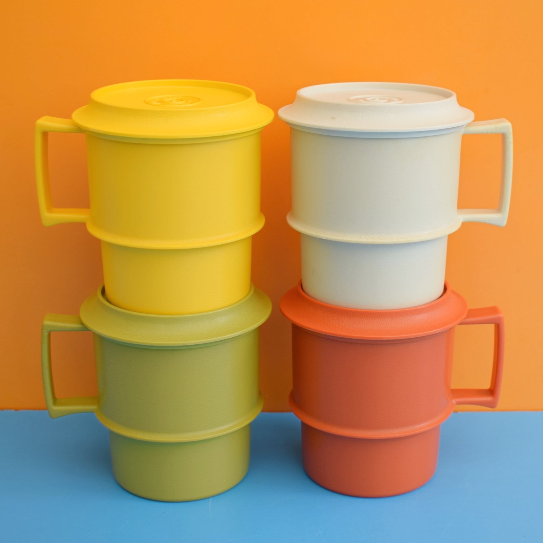 Vintage Tupperware Mugs With Lids Tupperware Cups Coasters