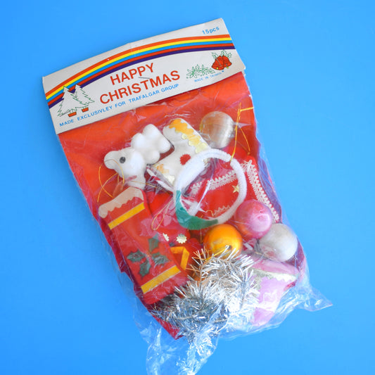 Vintage 1970s Mixed Christmas Decorations In Packet- Unused