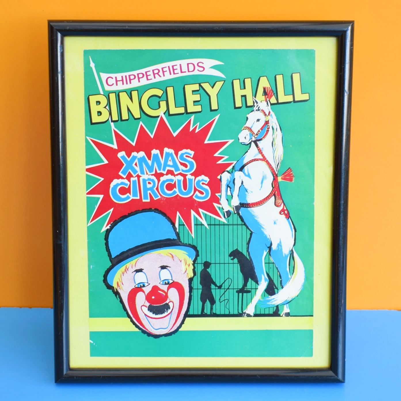 Vintage 1950s Christmas Circus Poster/ Program- Framed