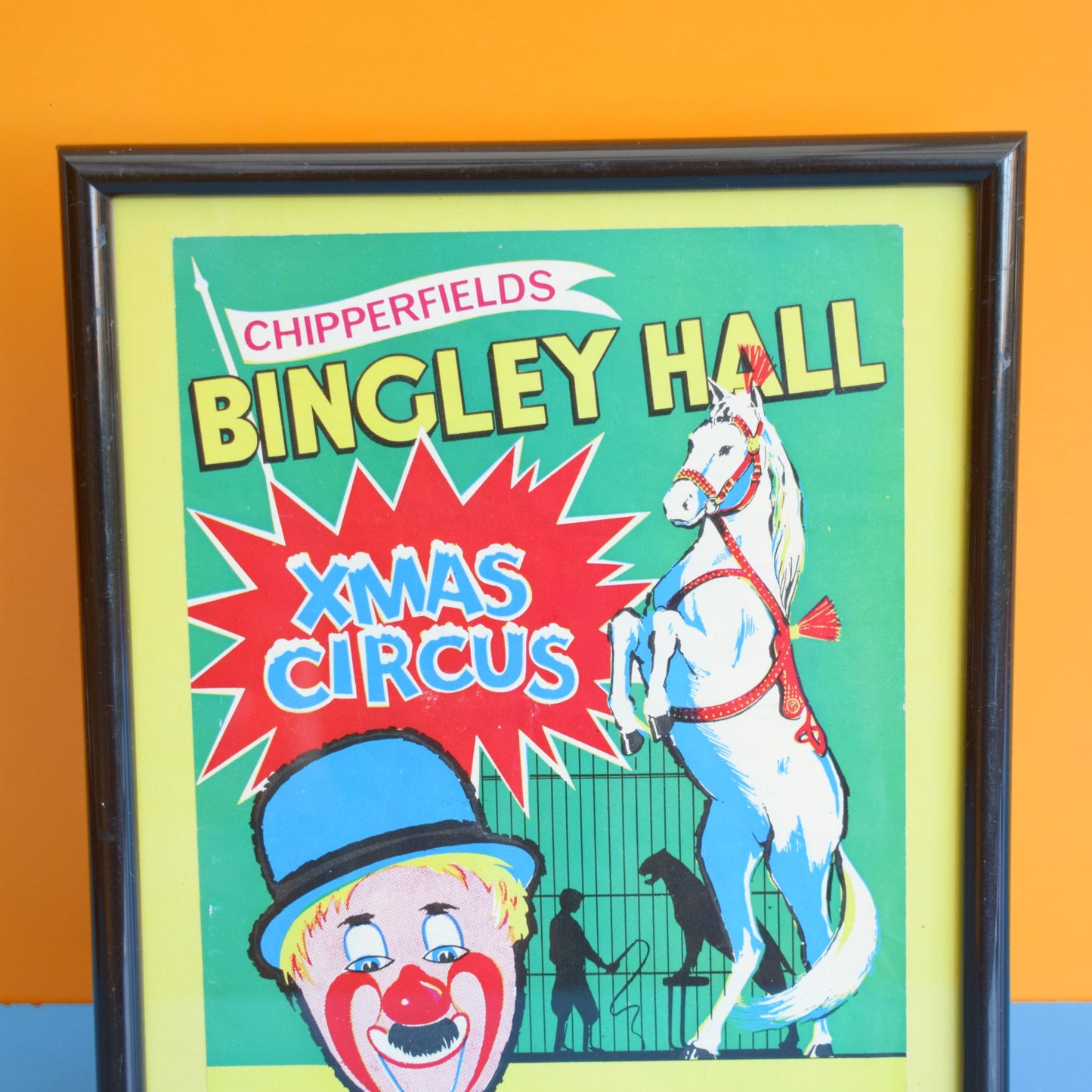 Vintage 1950s Christmas Circus Poster/ Program- Framed