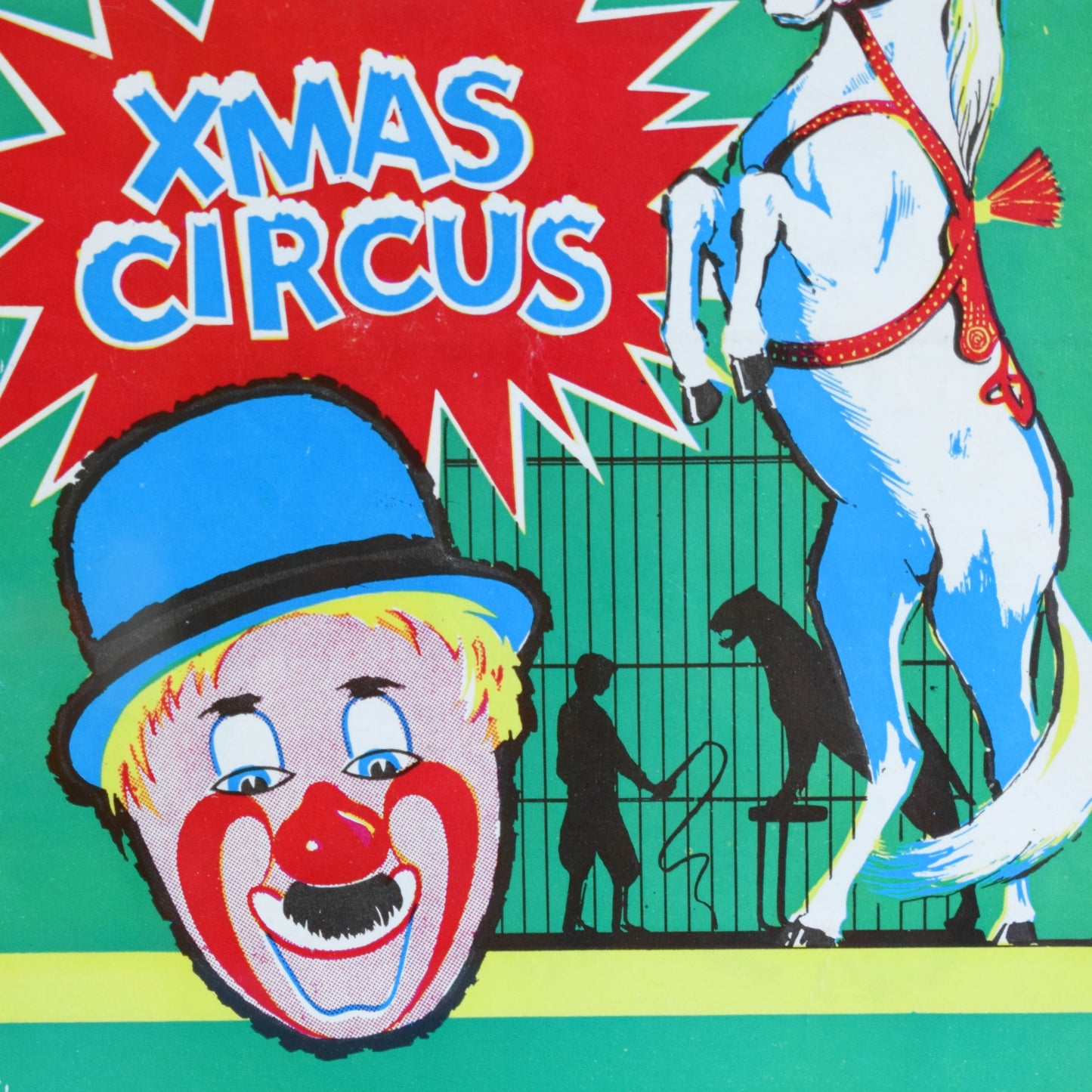 Vintage 1950s Christmas Circus Poster/ Program- Framed