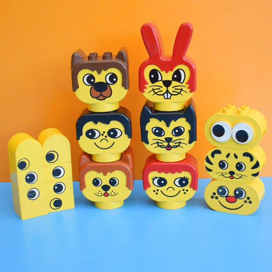 Vintage 1990s Duplo Heads x9 & Eye Blocks