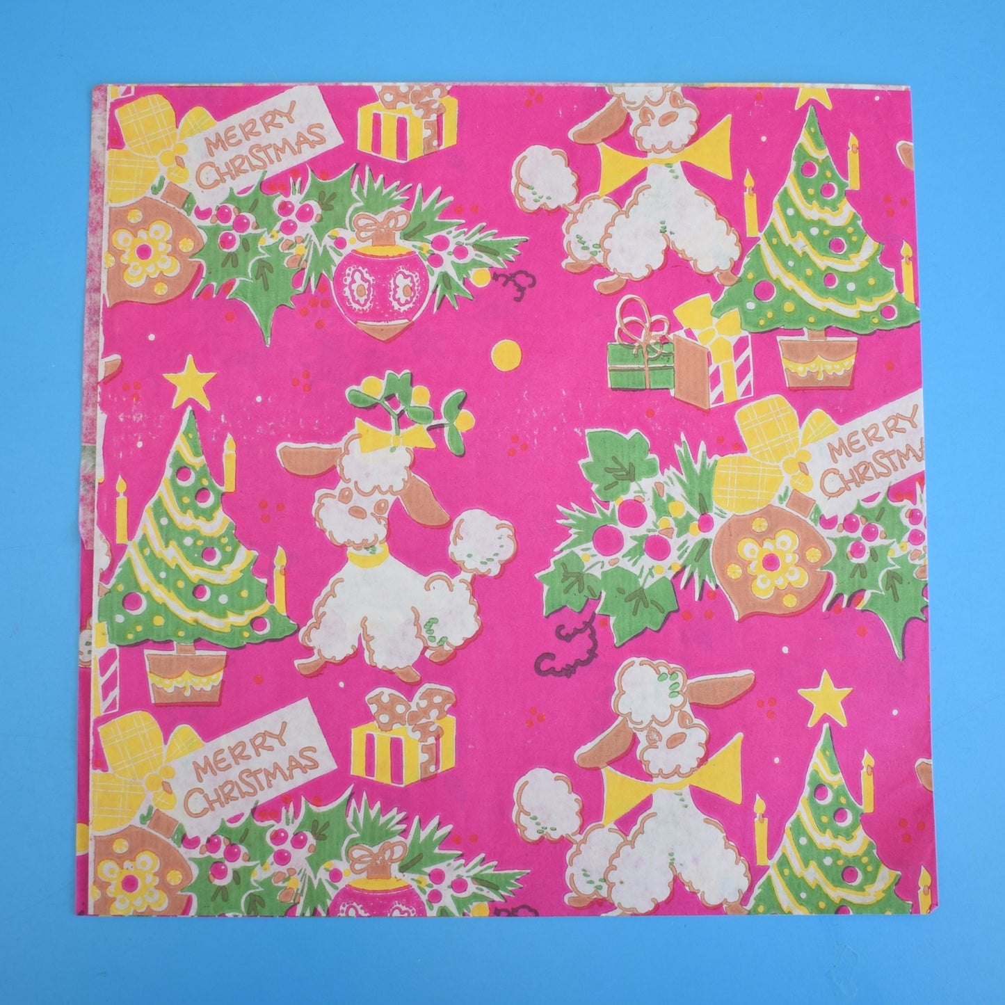 Vintage 1970s Christmas Wrapping Paper - Kitsch Animals