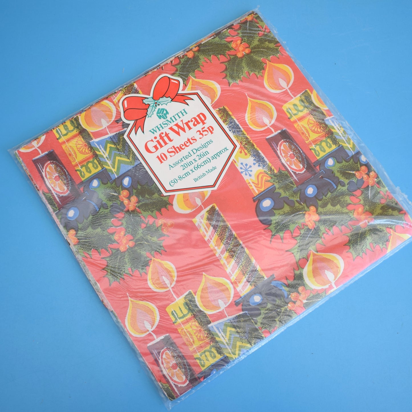 Vintage 1970s Christmas Wrapping Paper Sheets x10