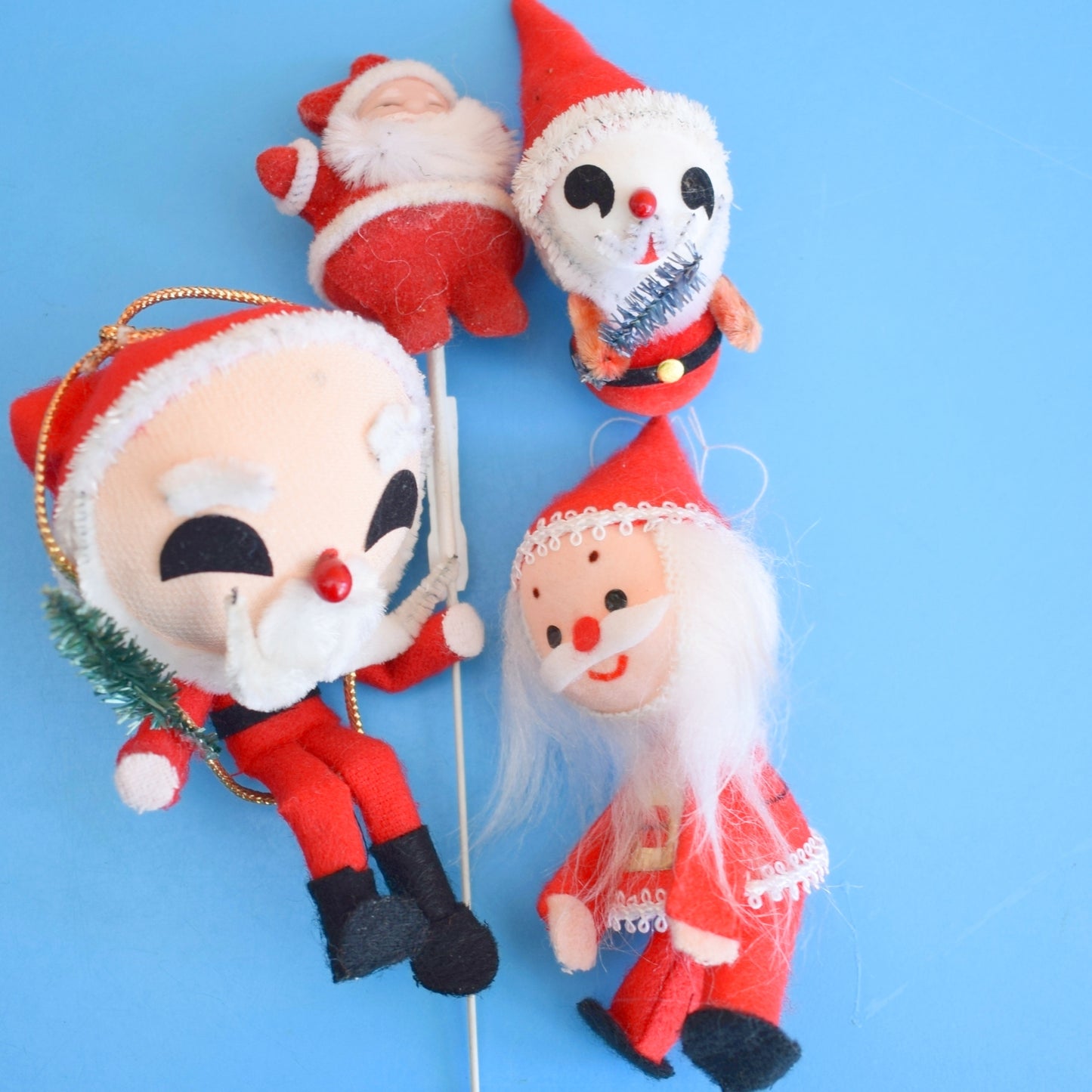 Vintage 1960s Kitsch Christmas Santas x 4