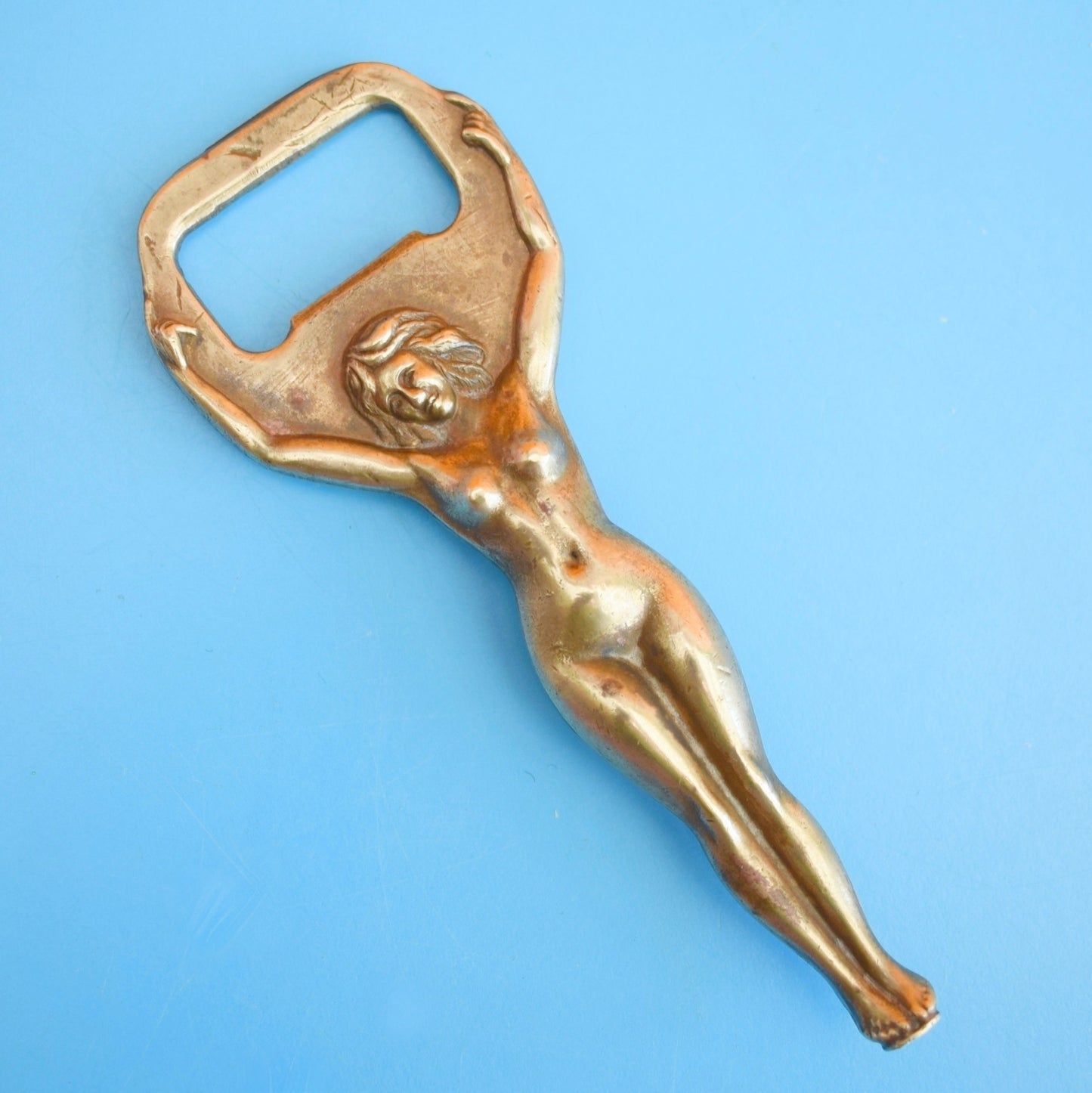 Vintage 1960s Brass Bottle Opener- Risqué / Kitsch Lady - Peerage England