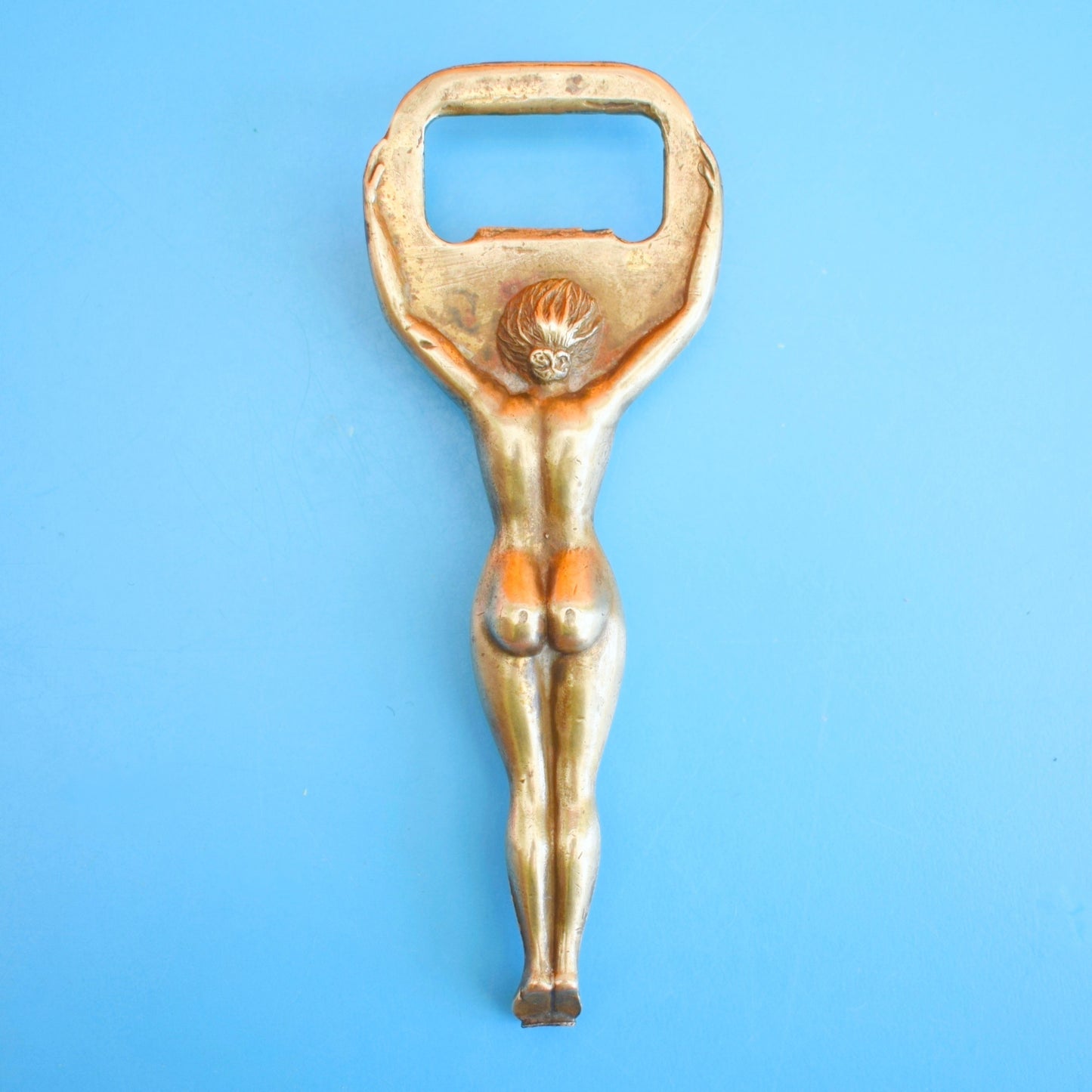 Vintage 1960s Brass Bottle Opener- Risqué / Kitsch Lady - Peerage England