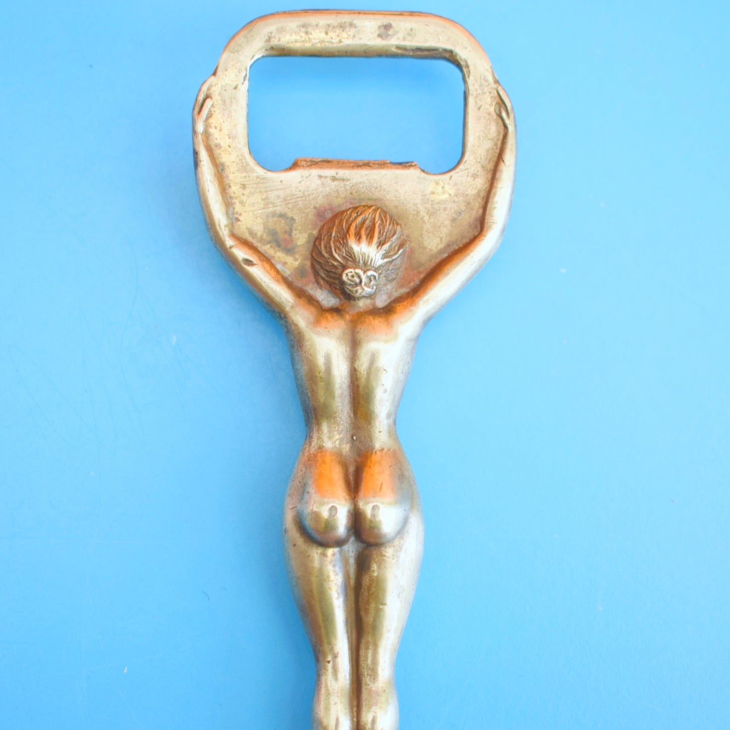 Vintage 1960s Brass Bottle Opener- Risqué / Kitsch Lady - Peerage England