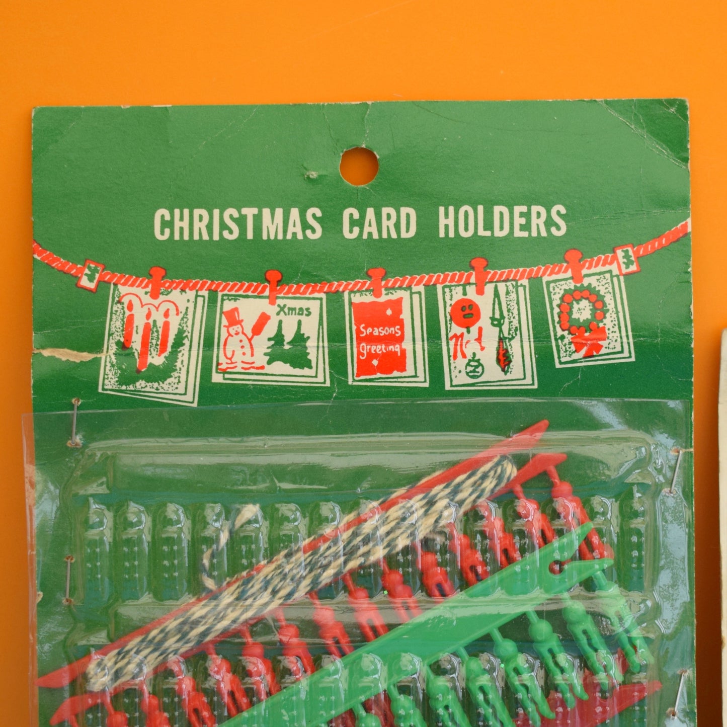 Vintage 1970s Christmas Card Hangers / Pegs .