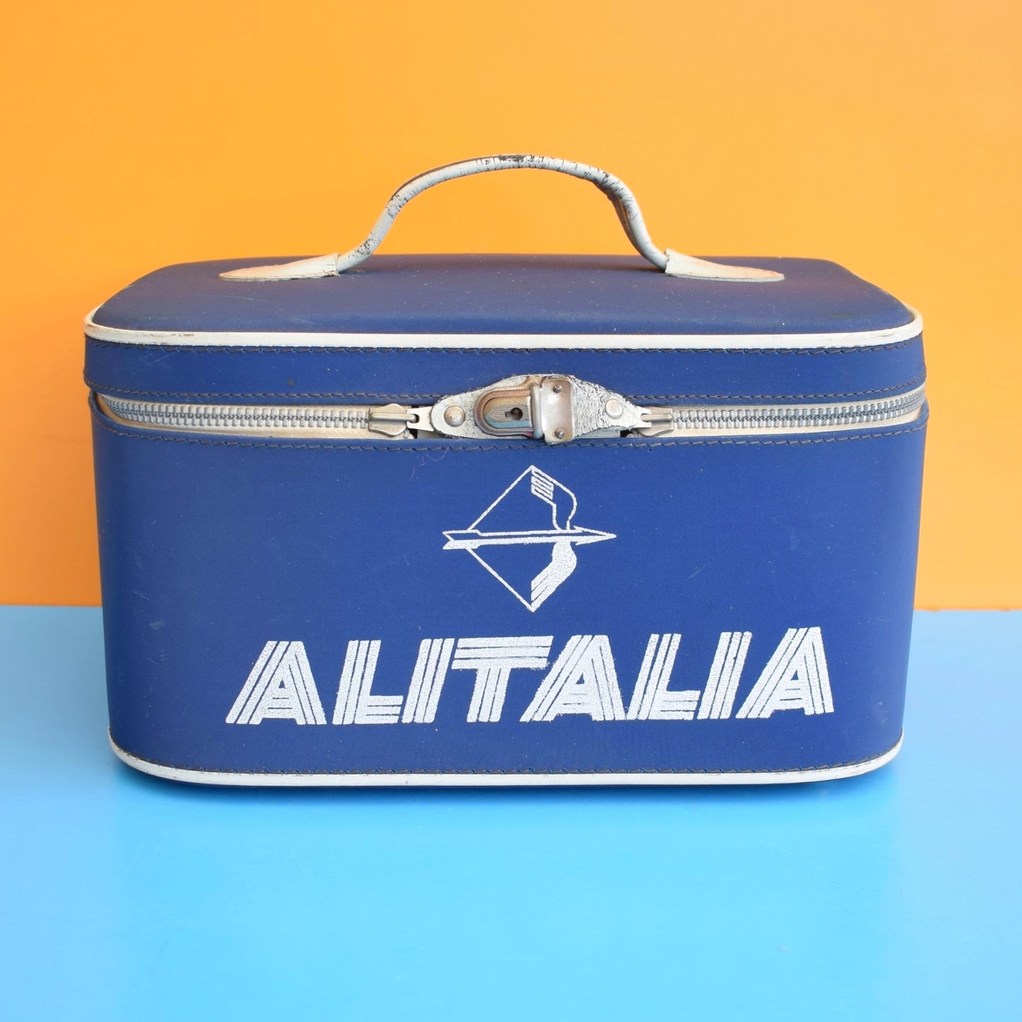 Vintage 1960s Vanity Flight Case - Alitalia - Blue