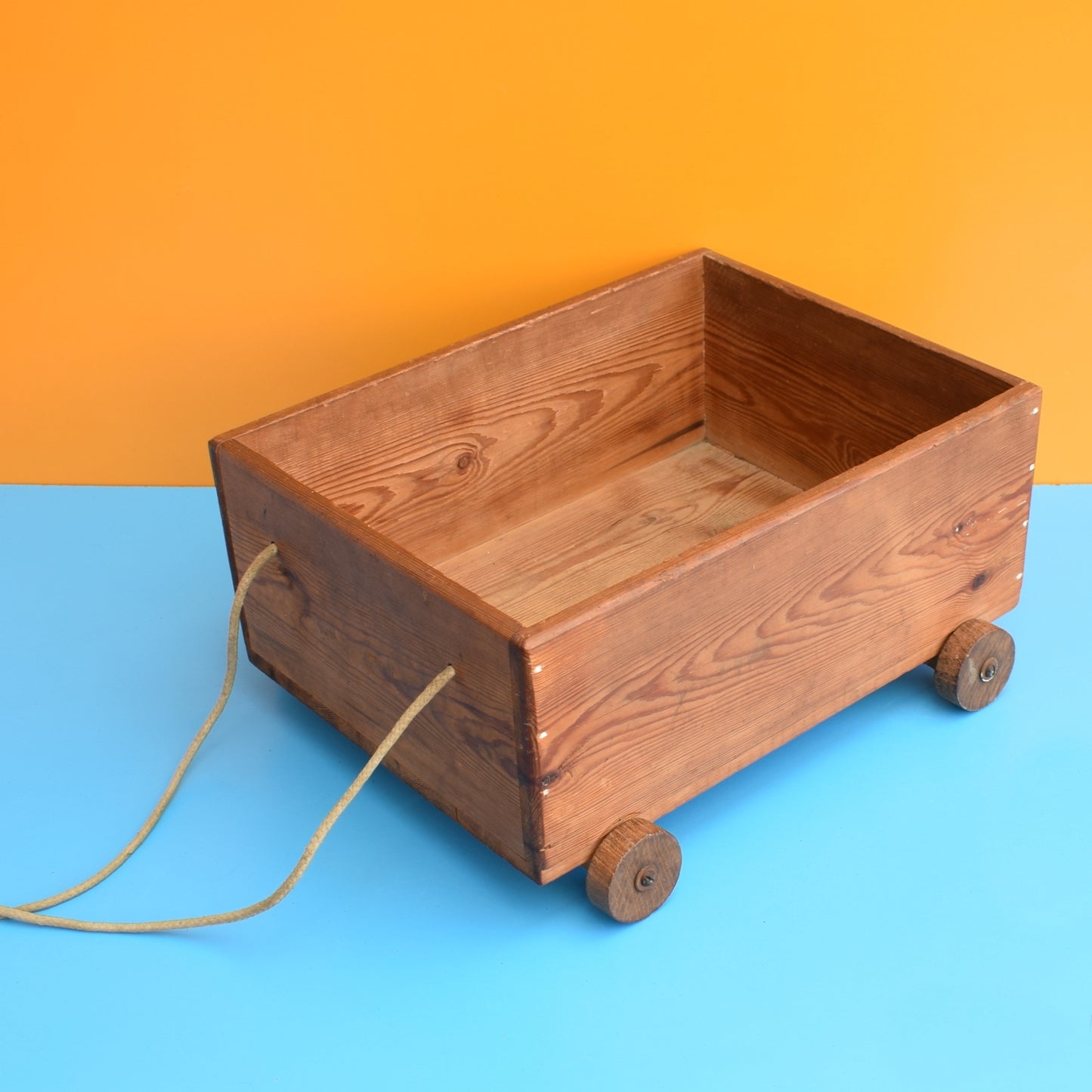 Vintage 1970s Storage Toy Box On Wheels