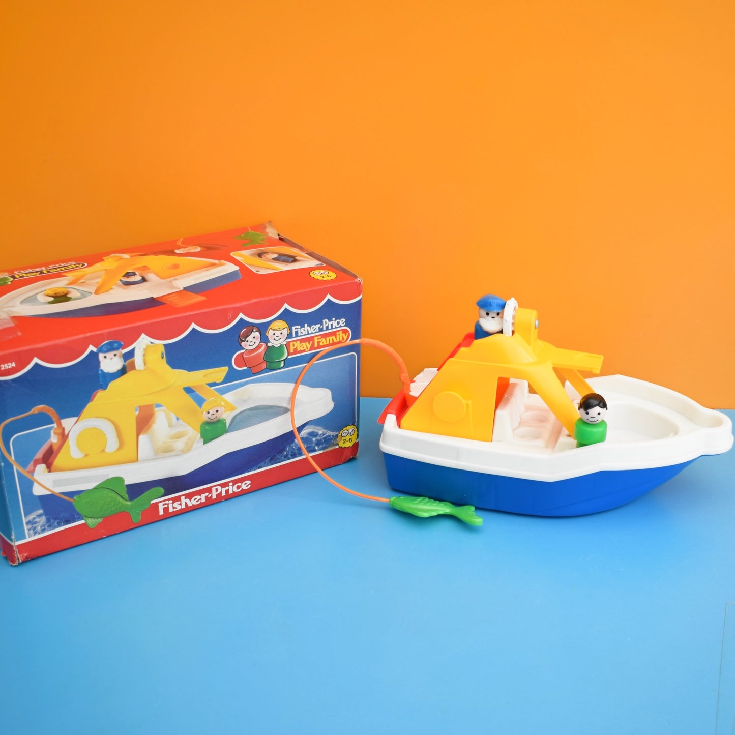 Vintage 1980s Fisher Price Fishing Boat- Boxed