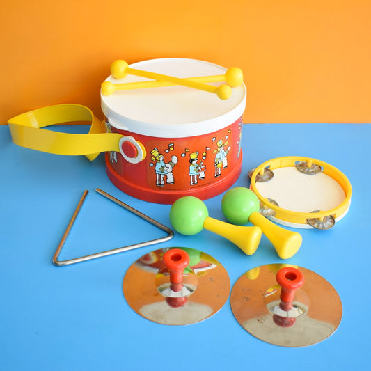 Vintage 1980s Plastic Fisher Price Drum Set