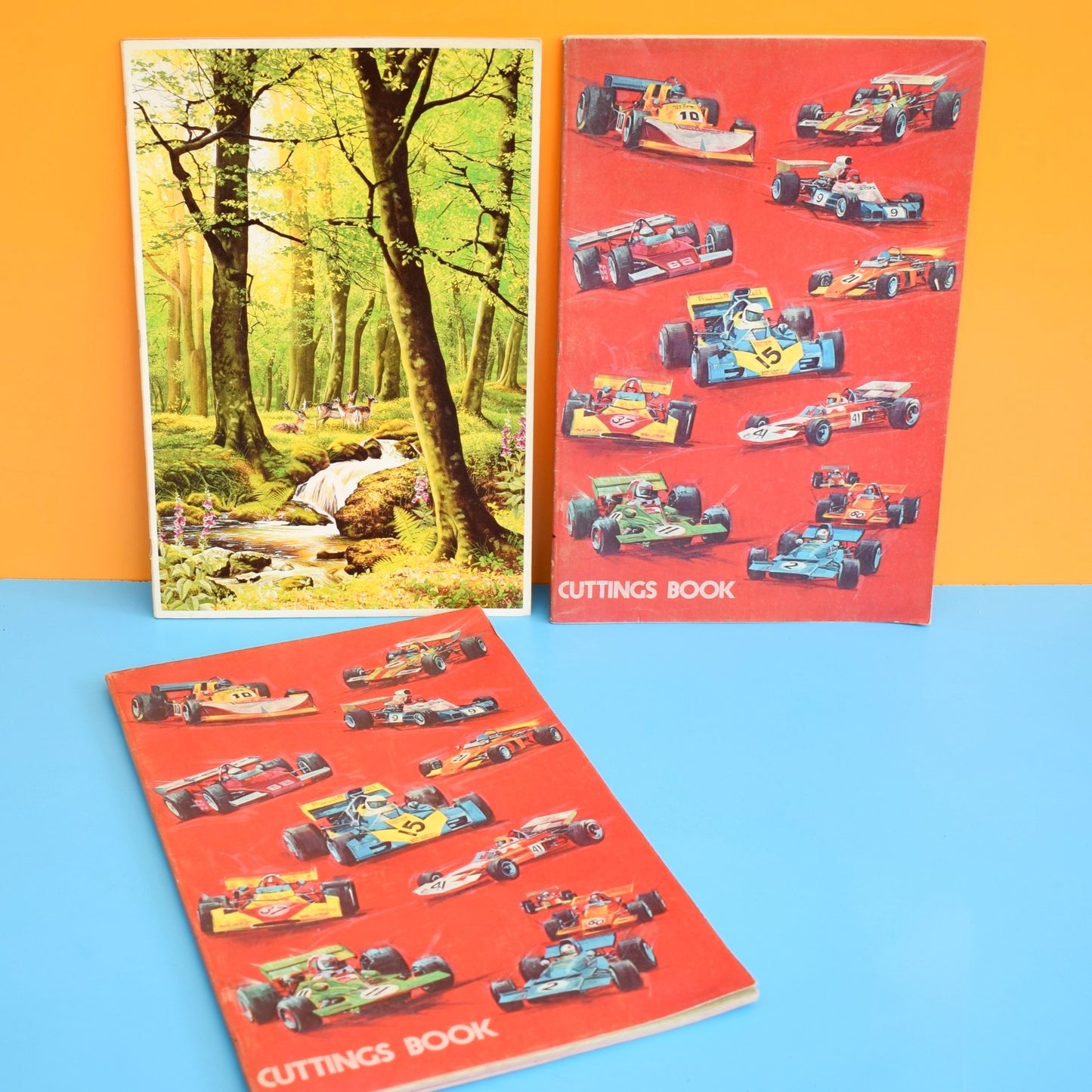 Vintage 1970s/ 1980s Scrap Books - Unused - Cars/ Forest Scene