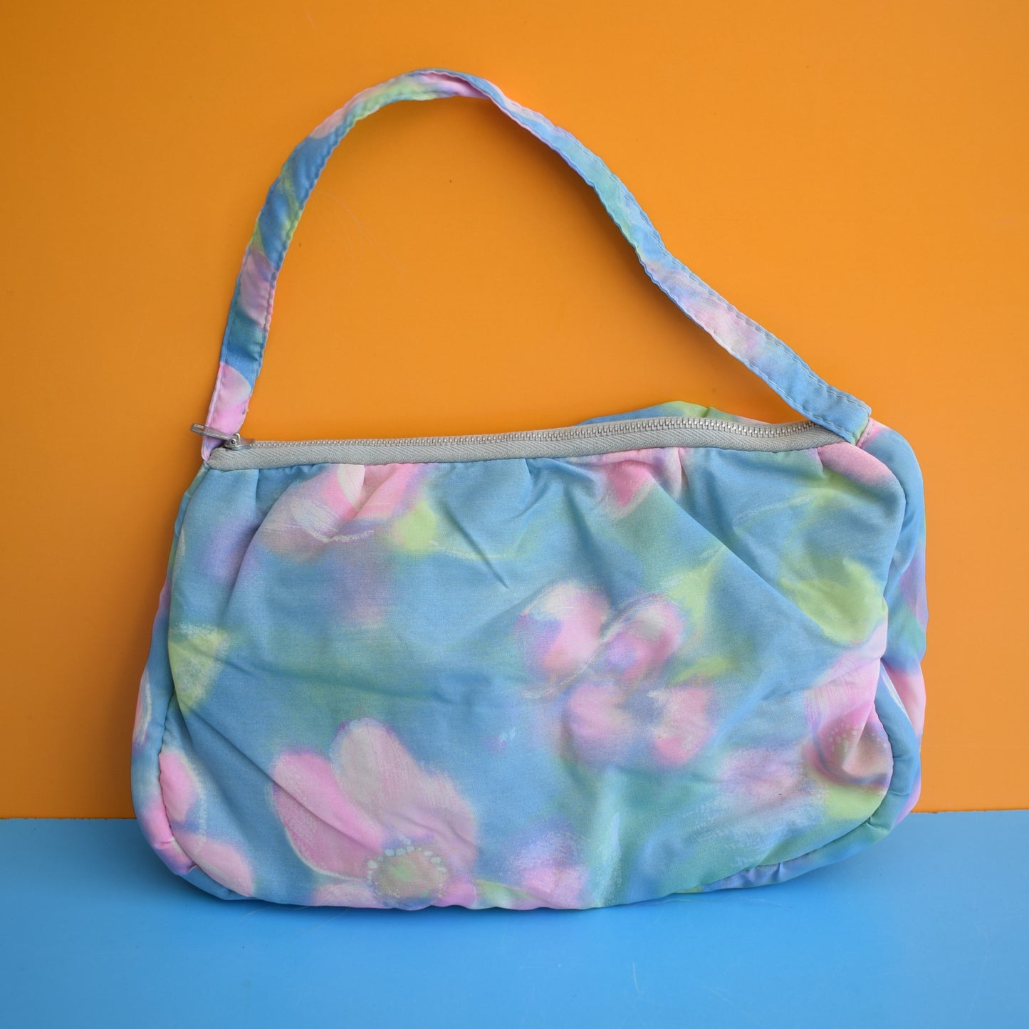 Vintage 1970s Wash Bags - Pale Pink/ Blue