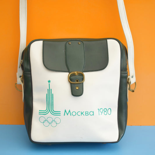 Vintage 1980s Vinyl Shoulder Bag - Moscow Olympics
