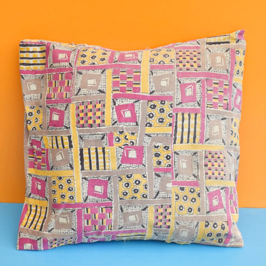 Vintage 1950s Cushion & Pad - Pink & Yellow - David Whitehead ?