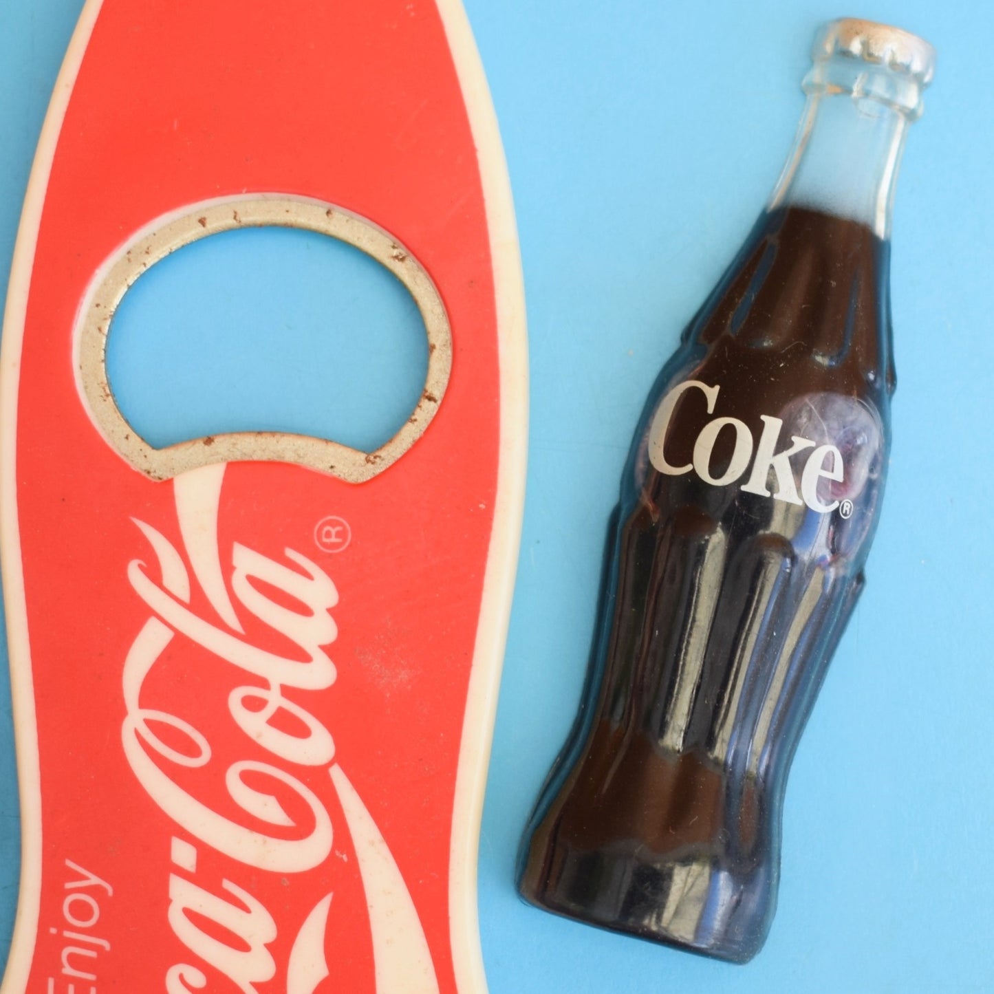 Vintage 1990s Magnetic Bottle Opener/ Thermometer - Coke / Coca Cola