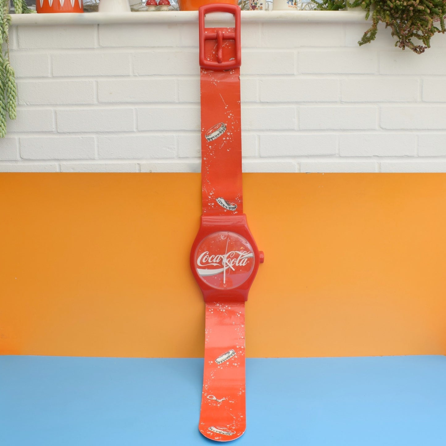 Vintage 1990s Giant Watch Wall Clock - Coca Cola