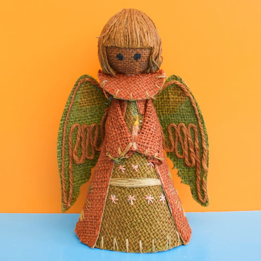 Vintage 1970s Kitsch Angel / Fairy Figure - Hessian