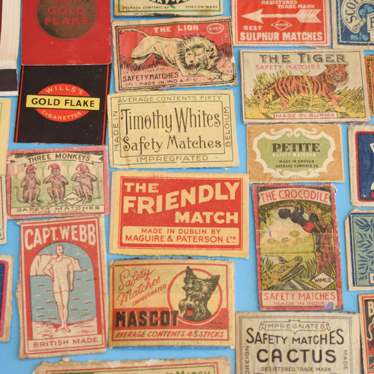 Vintage 1940s Matchboxes / Matchbook Covers - Amazing Designs