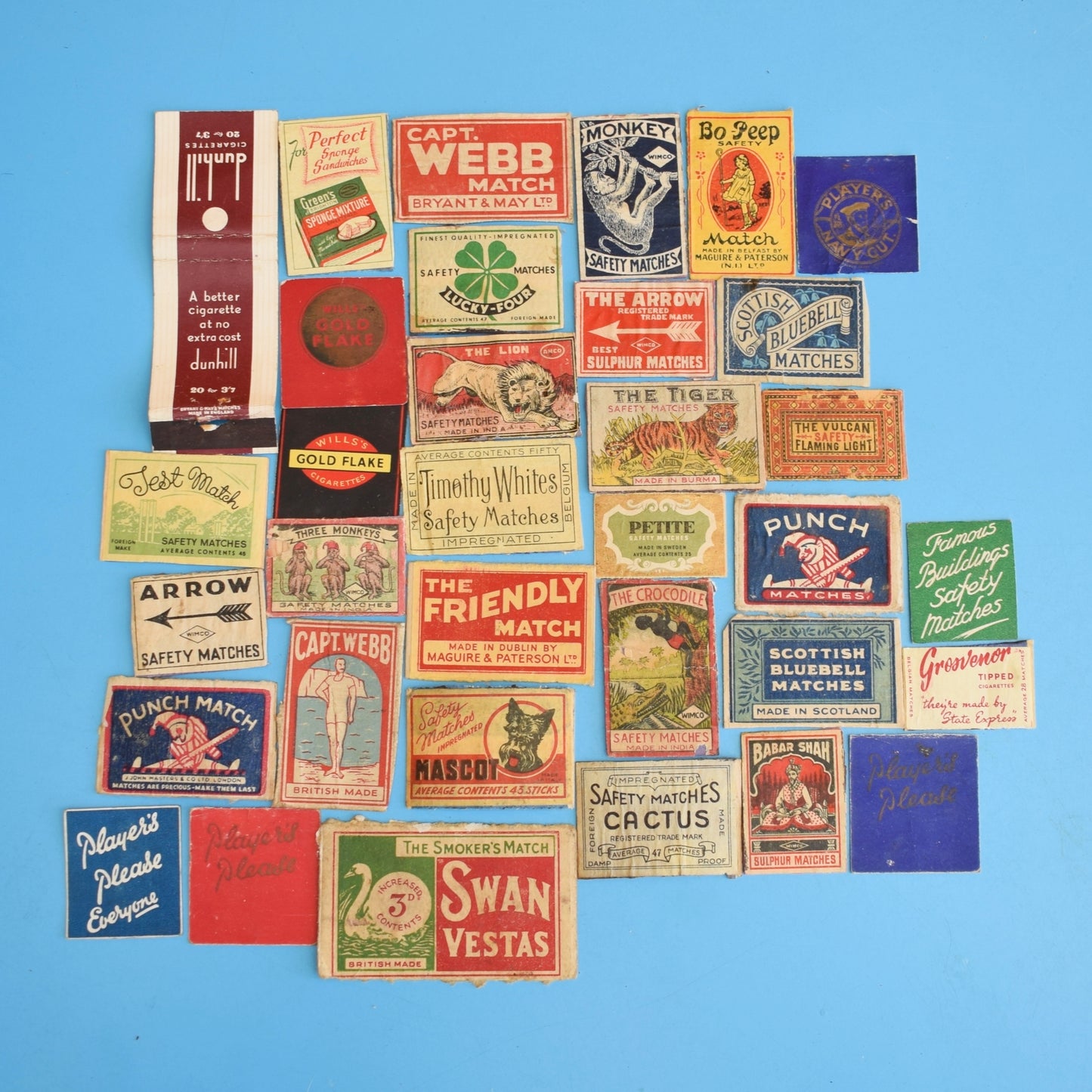 Vintage 1940s Matchboxes / Matchbook Covers - Amazing Designs