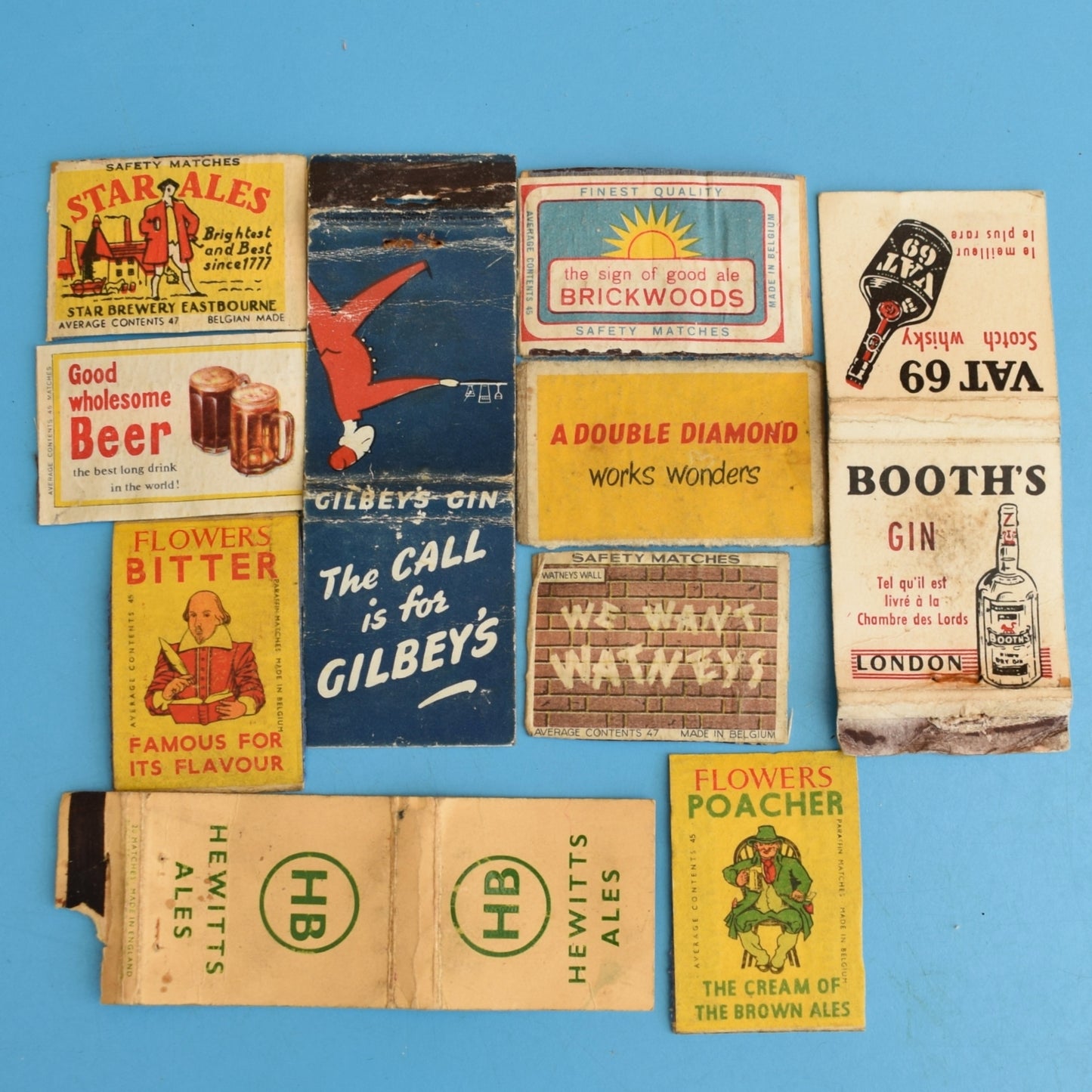 Vintage 1940s Matchboxes / Matchbook Covers - Amazing Designs