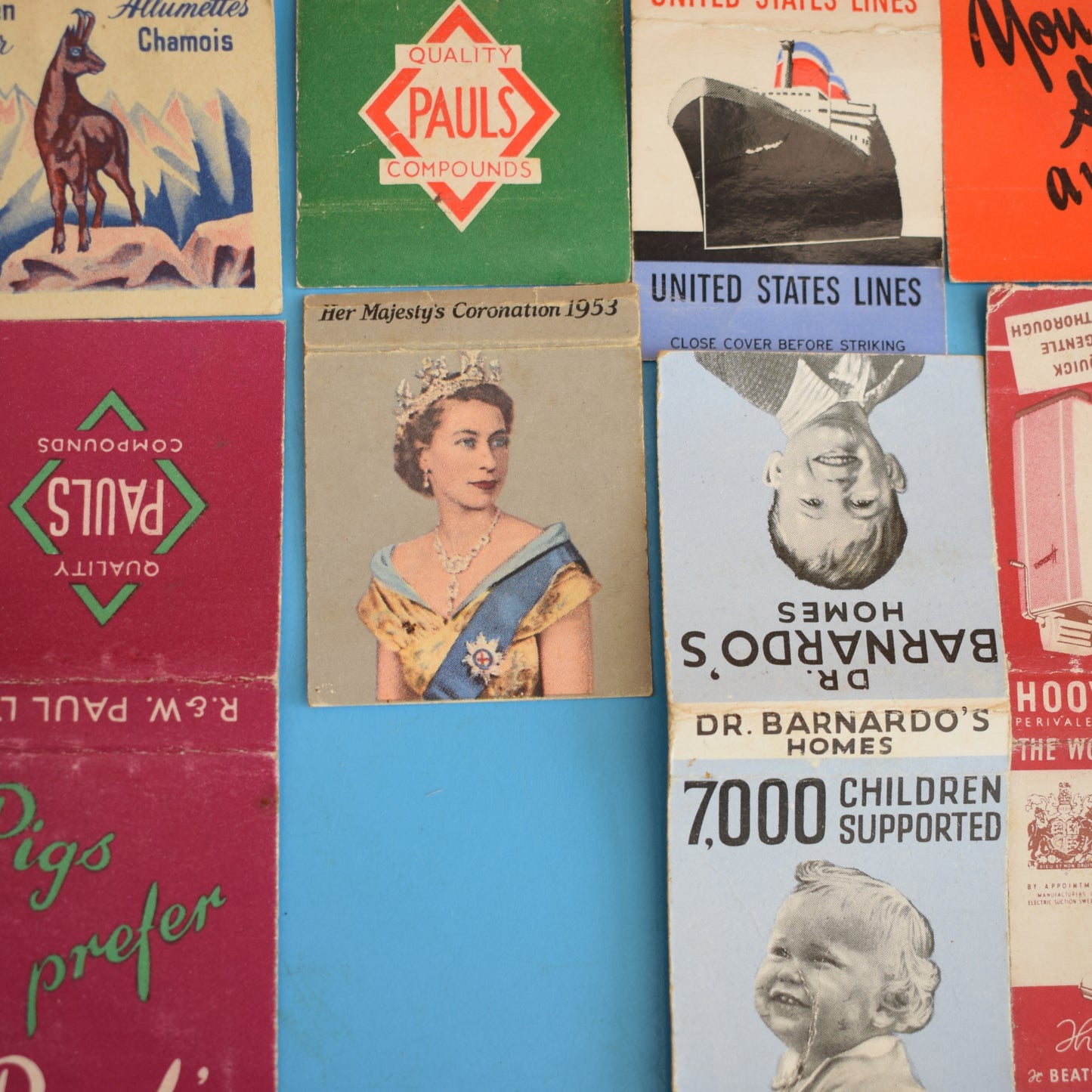 Vintage 1940s Matchboxes / Matchbook Covers - Amazing Designs