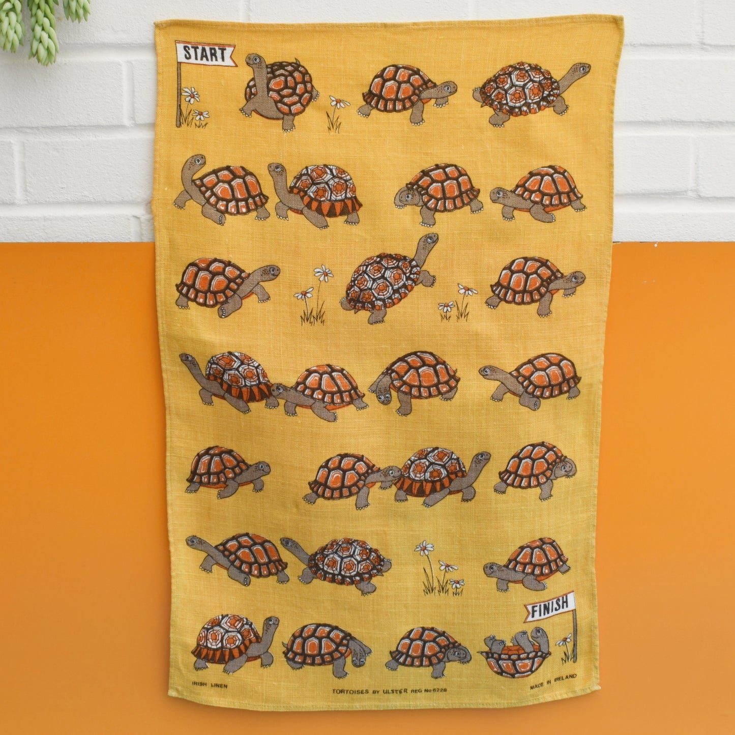 Vintage 1980s Tea Towel - Tortoises