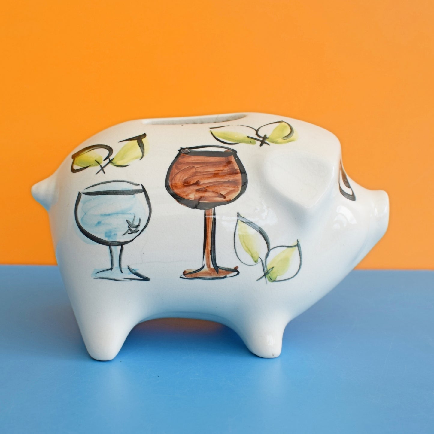 Vintage 1960s Pig Money Bank - Geoffrey Maund - Gin Money