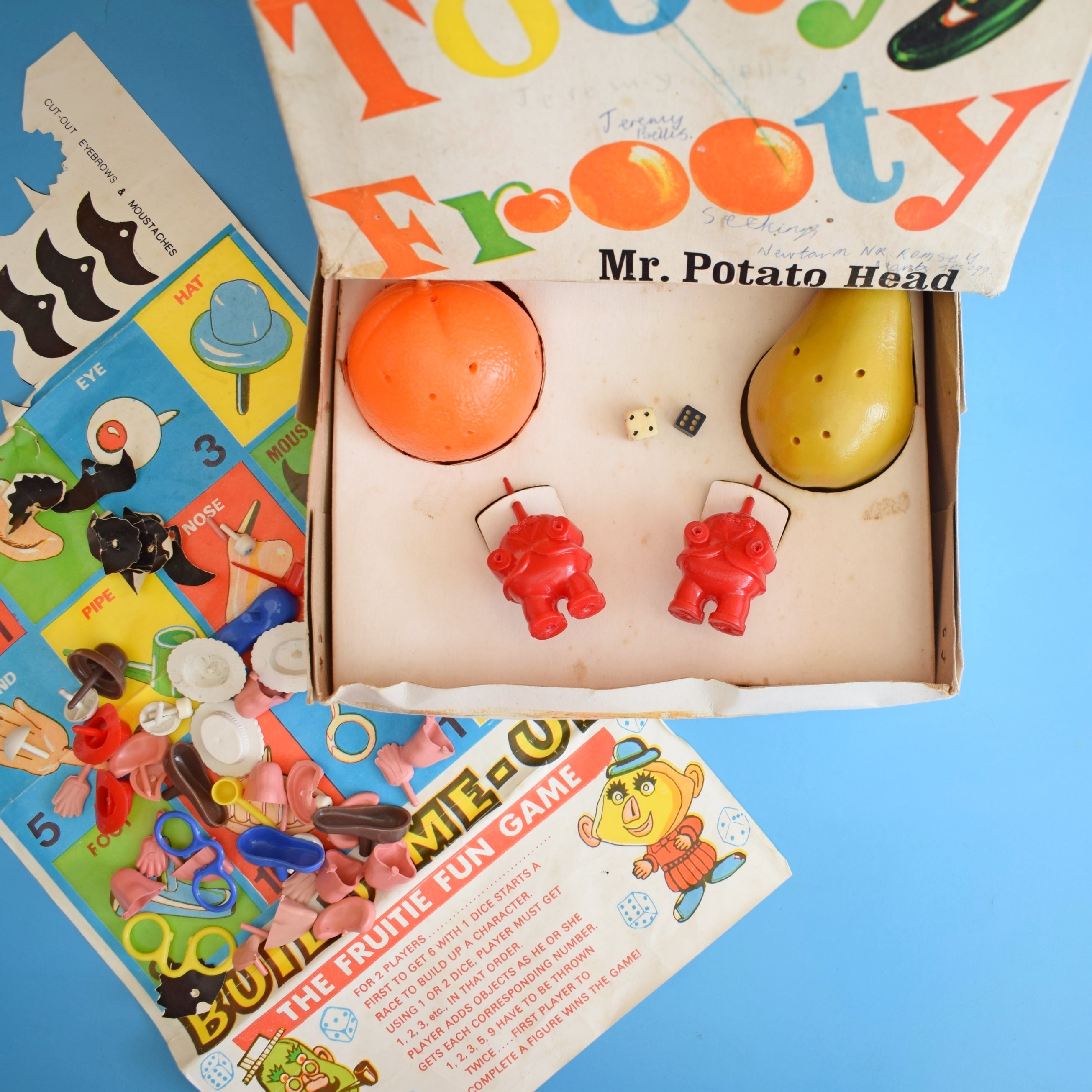 Vintage 1950s Plastic Tooty Frooty Mr Potato Head Game Pineapple Retro