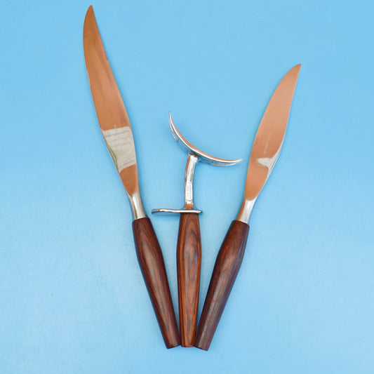 Vintage 1960s Danish Mode Carving Set - Choice Of 2