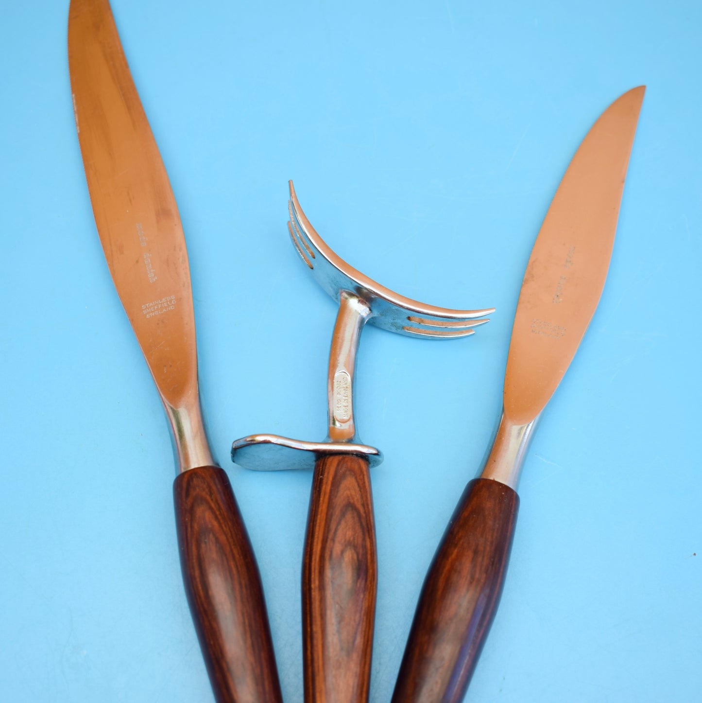 Vintage 1960s Danish Mode Carving Set - Choice Of 2