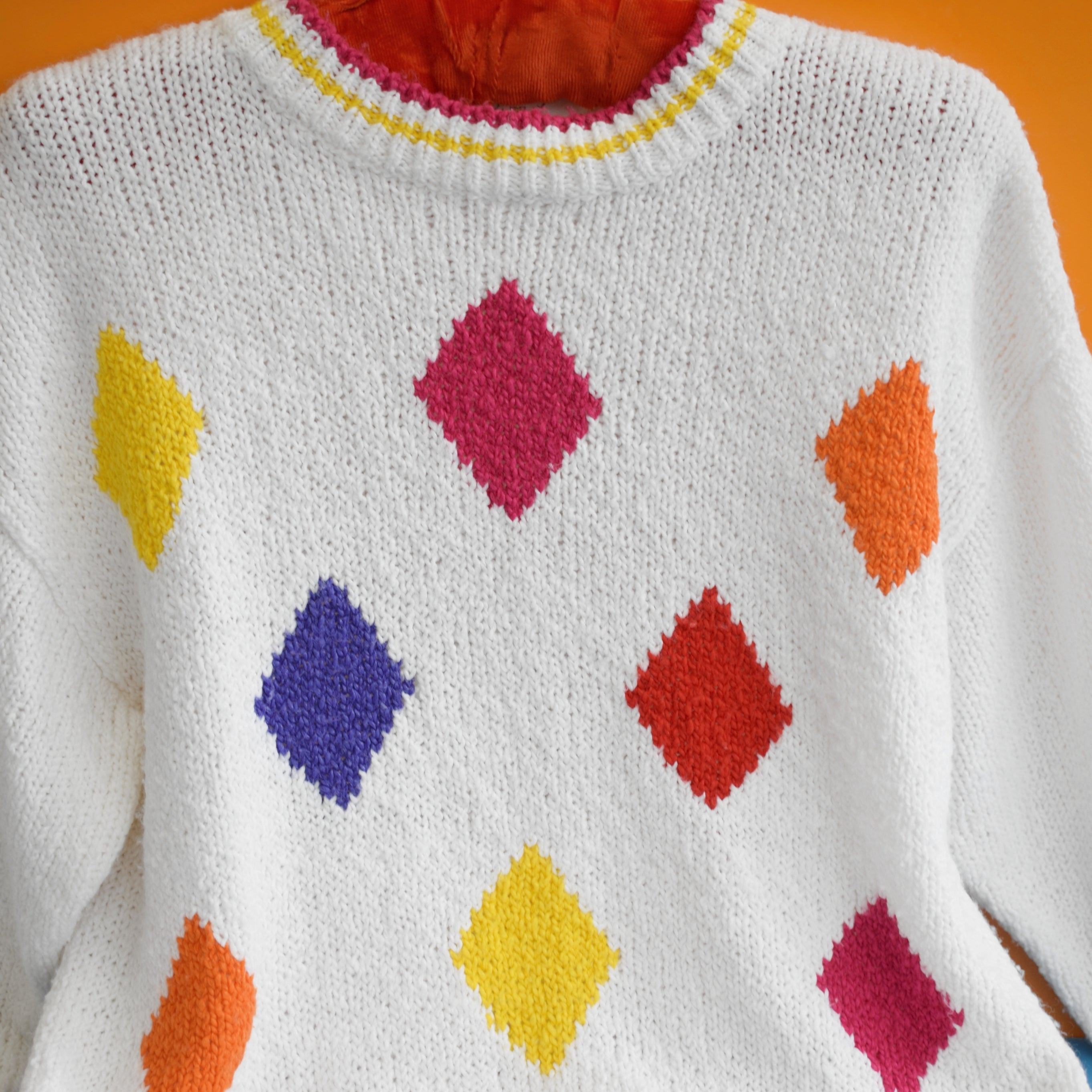 Vintage 1980s Brightly Coloured Jumper Pineapple Retro