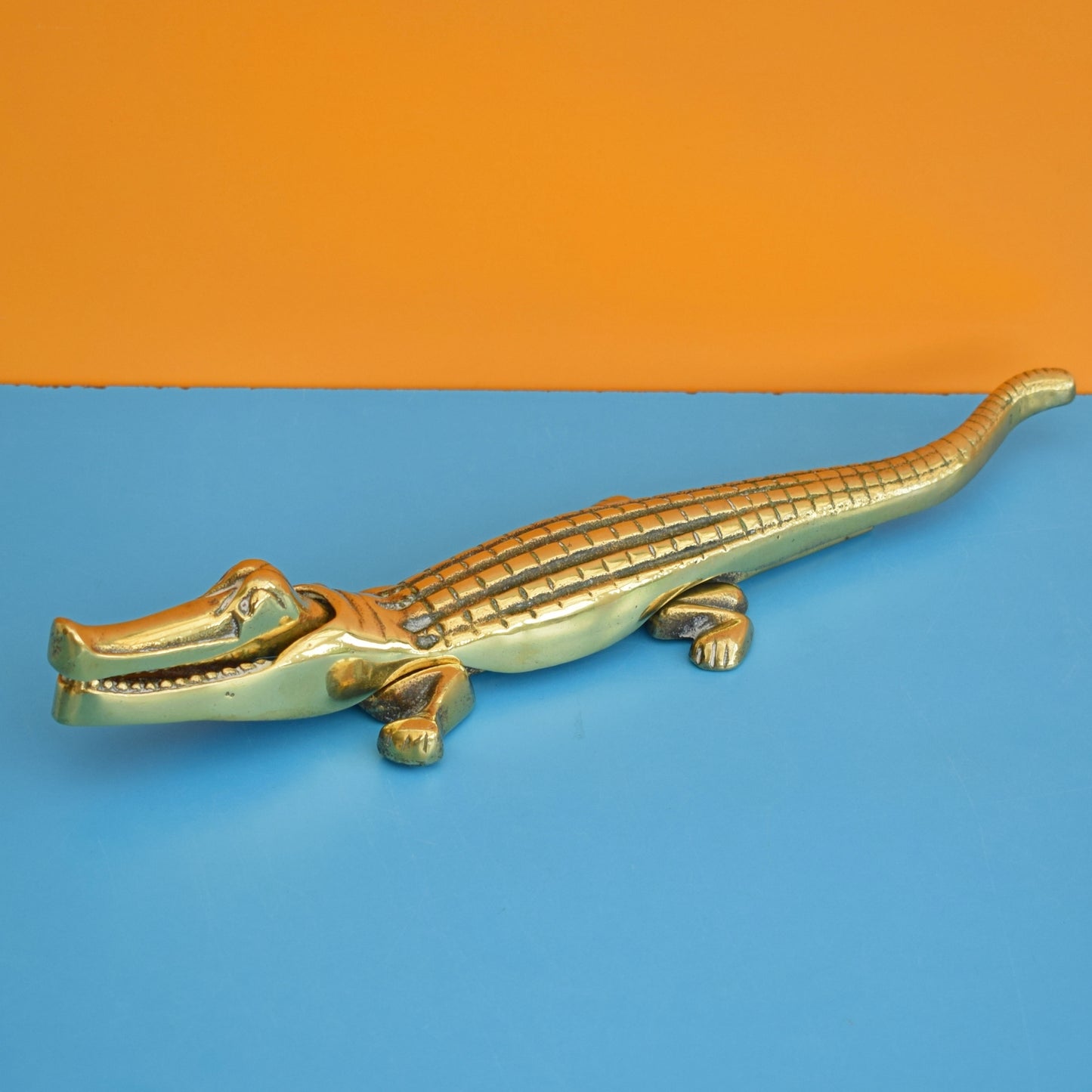 Vintage 1950s Brass Crocodile Nutcrackers