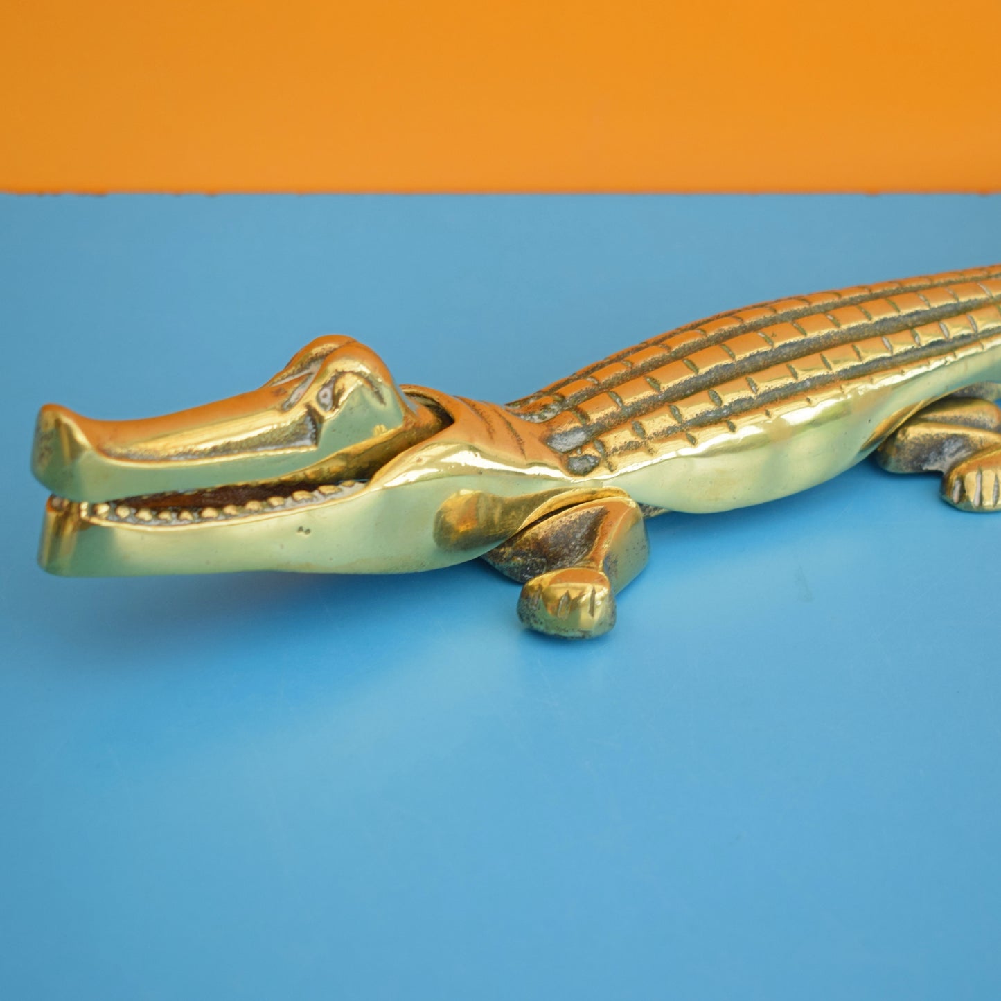 Vintage 1950s Brass Crocodile Nutcrackers