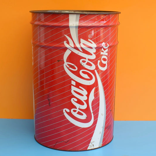 Vintage 1990s Large Metal Bin - Coke