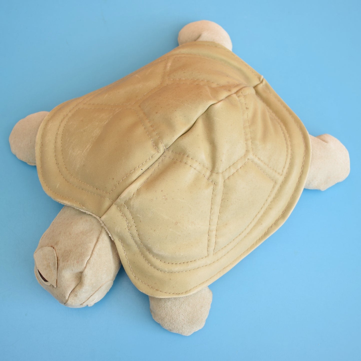 Vintage 1970s Door Stop - Suede & Leather Turtle