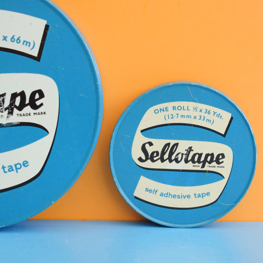 Vintage 1960s Sellotape Tins x2