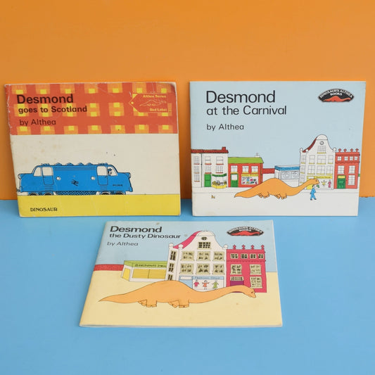 Vintage 1970s Desmond The Dinosaur Books x3 - Althea