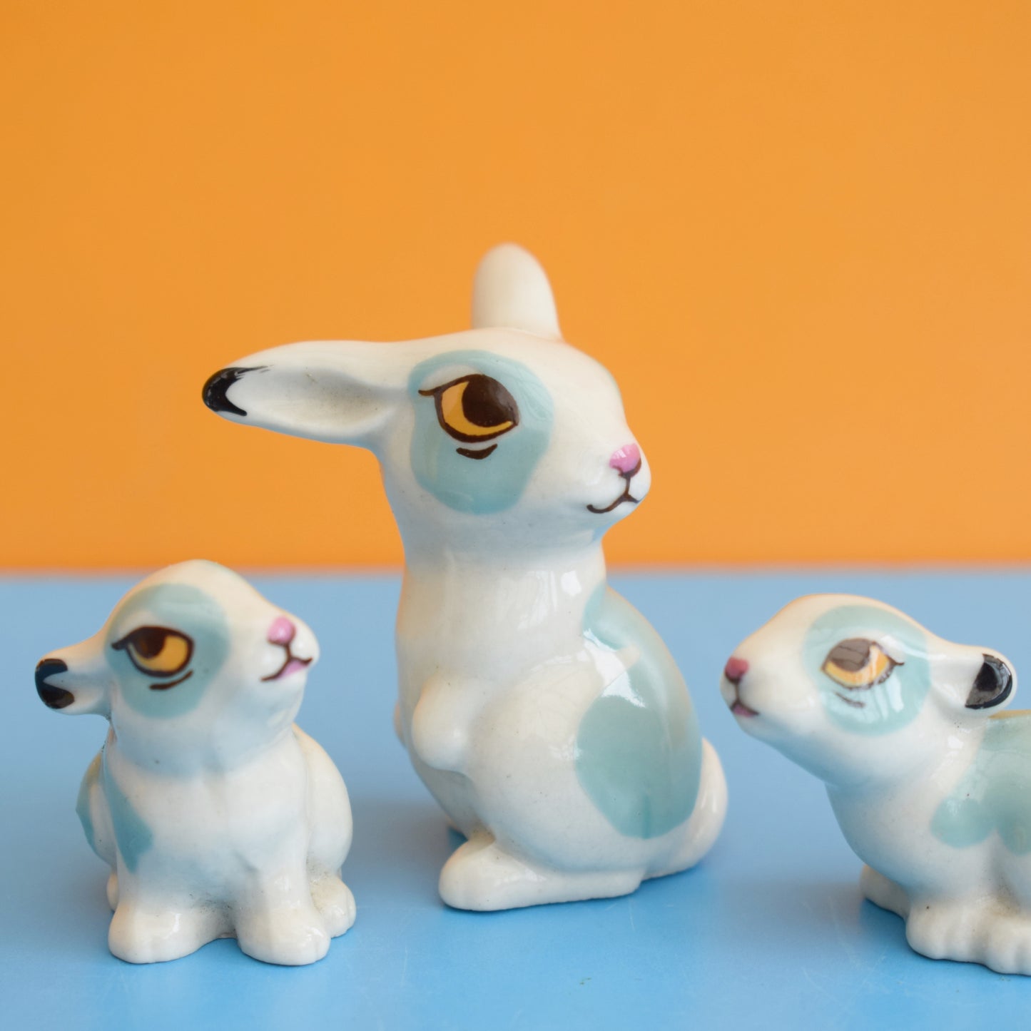 Vintage 1970s Wade Happy Families Rabbits