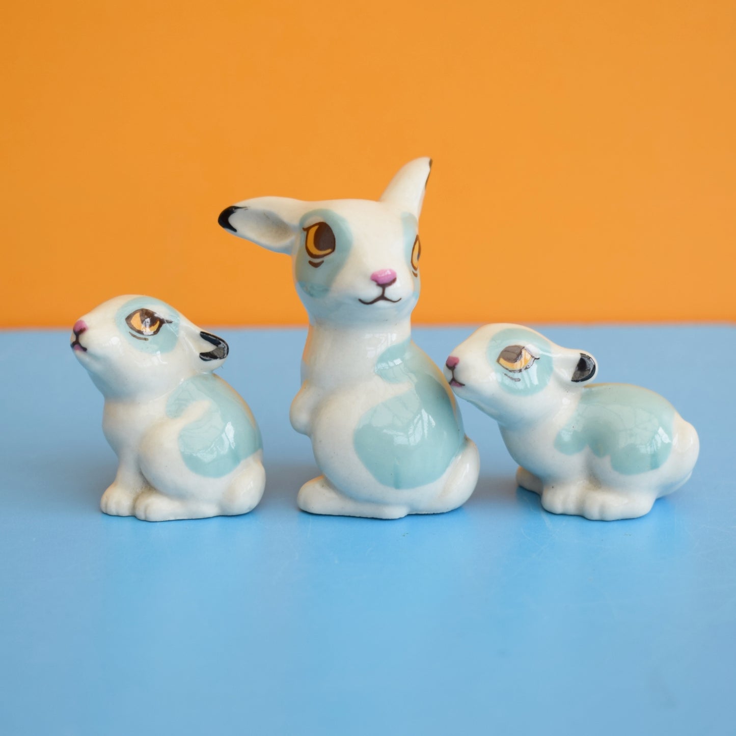 Vintage 1970s Wade Happy Families Rabbits