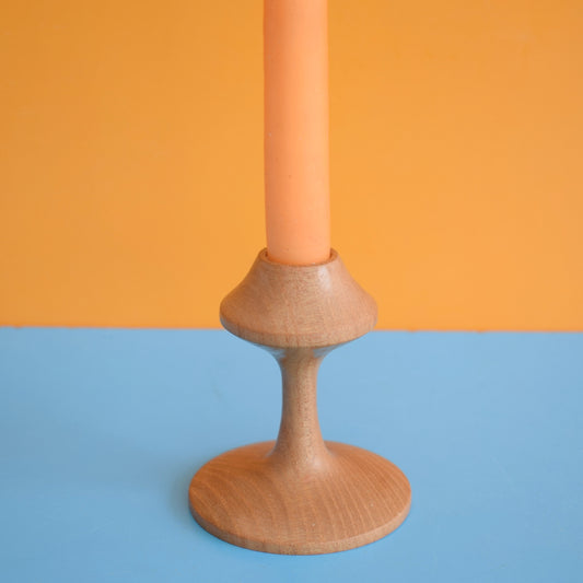 Vintage 1960s Wooden Candle Holder - Elm (Matching Ercol Furniture)