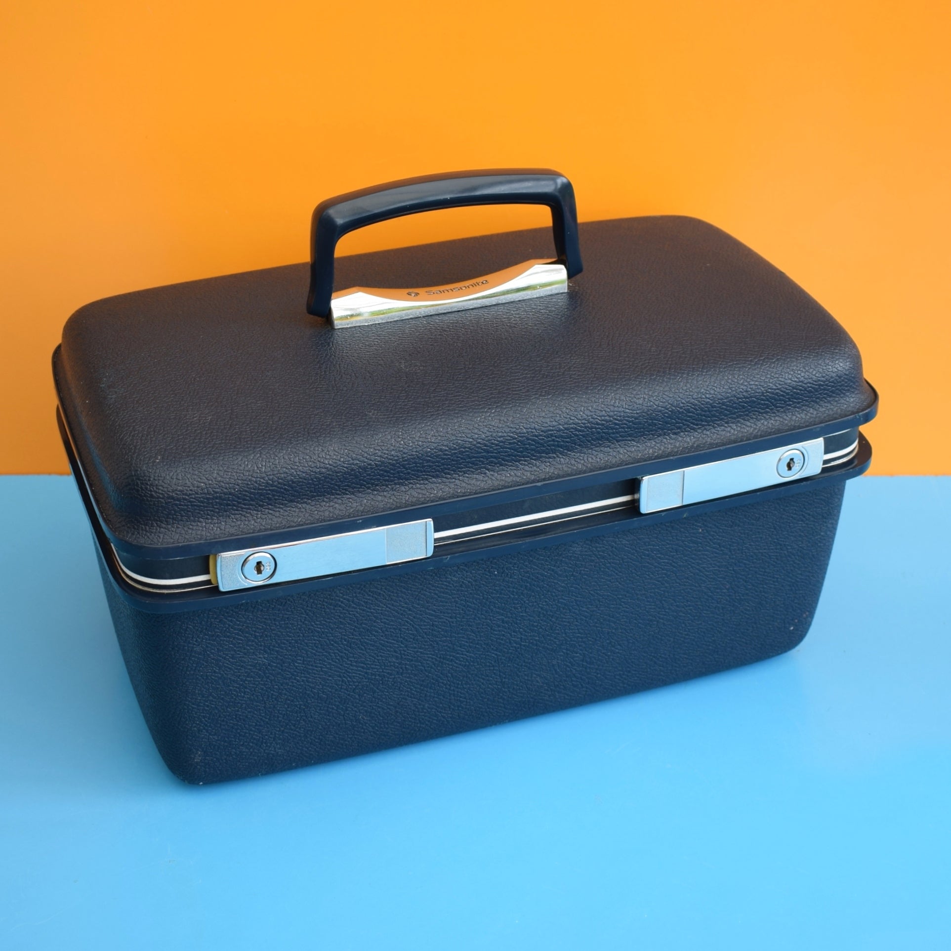 Vintage 1970s Samsonite Vanity Case Blue