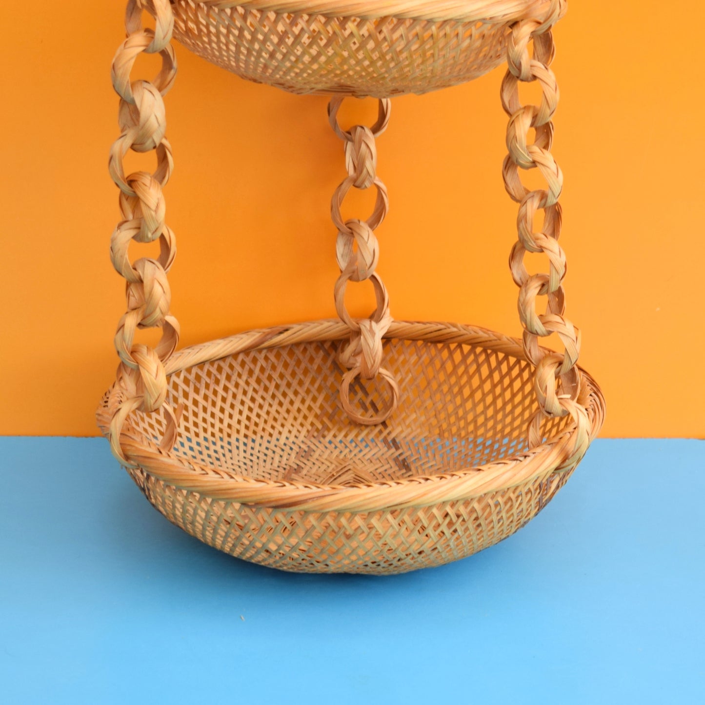 Vintage 1970s Hanging Basket / Planter - Wicker