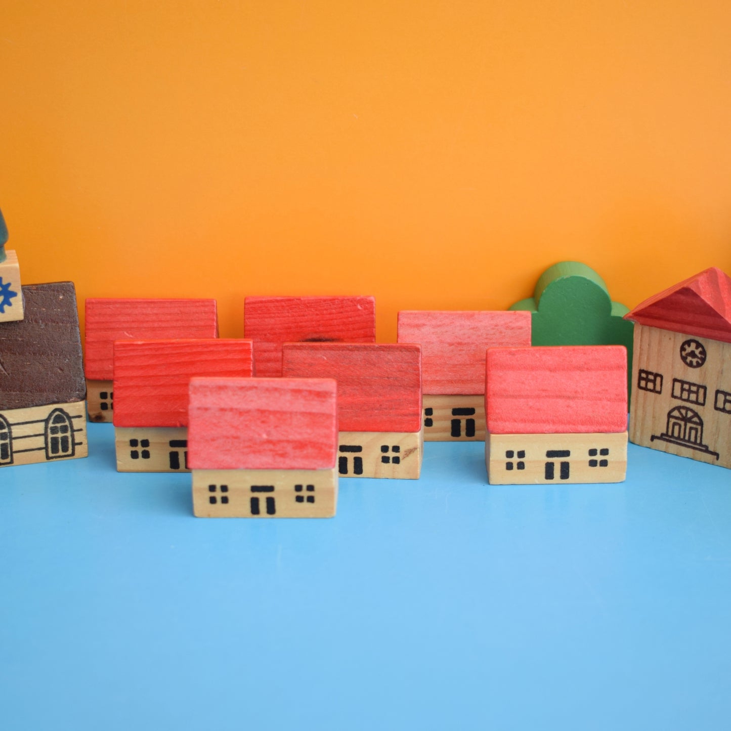 Vintage 1970s Mixed German Wooden Buildings