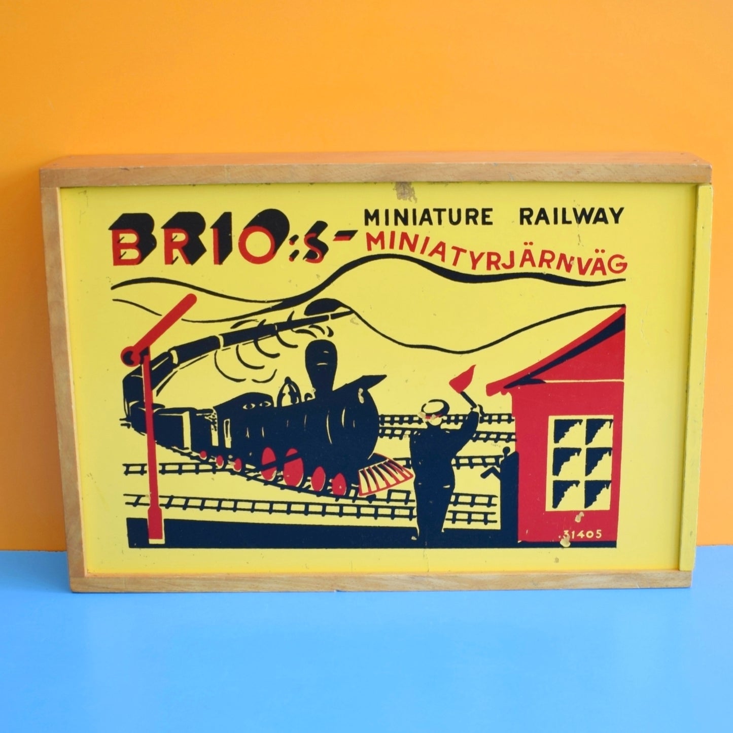 Vintage 1960s Wooden Brio Train Set In Box