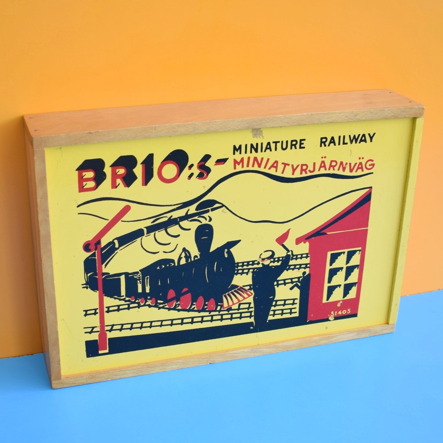 Vintage 1960s Wooden Brio Train Set In Box