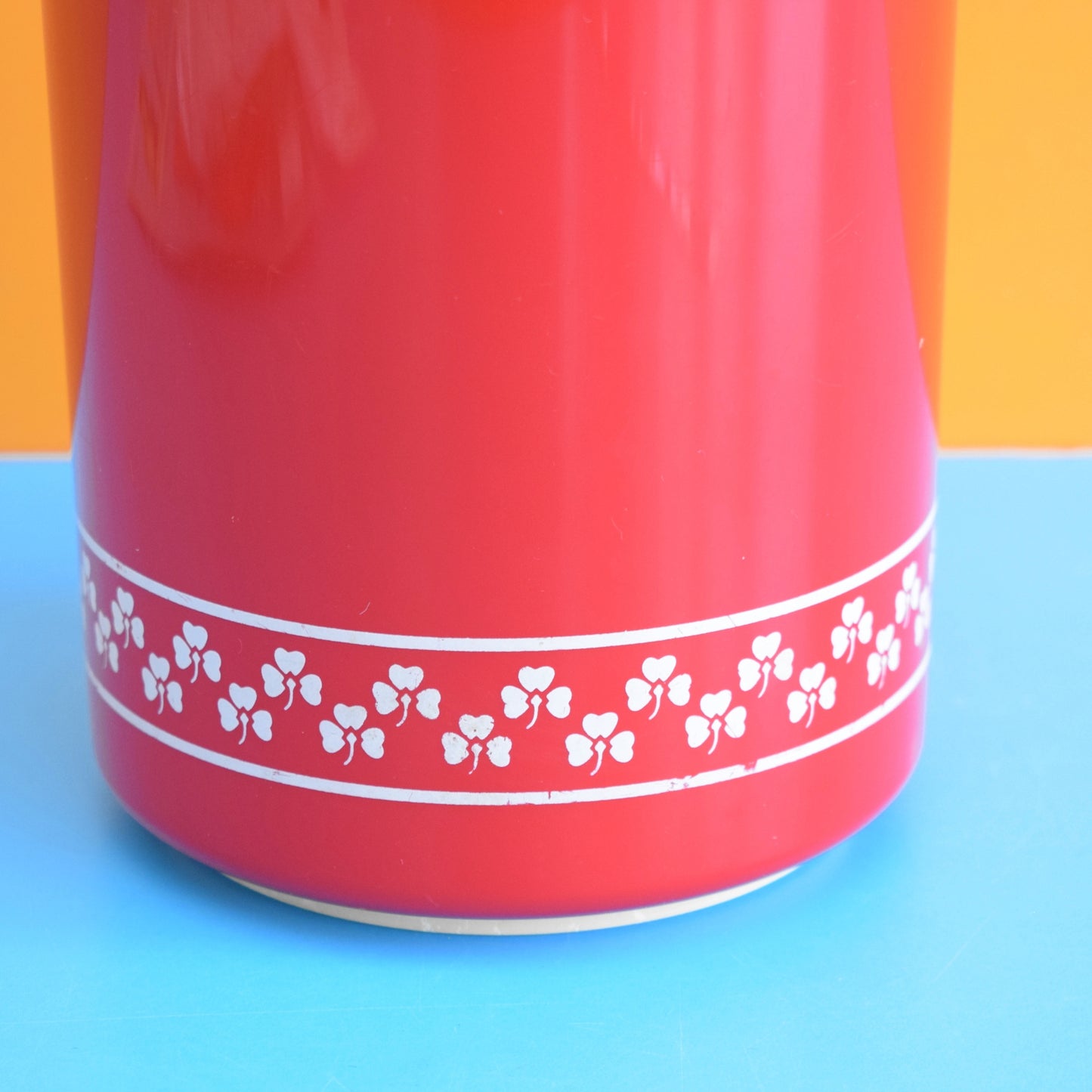 Vintage 1980s Plastic St Michael Container - Red - Clover Leaf